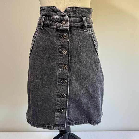 PILCRO AND THE LETTERPRESS Black Denim Miniskirt - Picture 2 of 10